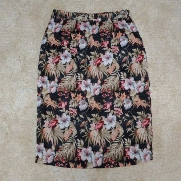 Anthropologie Isla Maude Tropical Floral Jacquard Pencil Skirt M - Picture 2 of 13